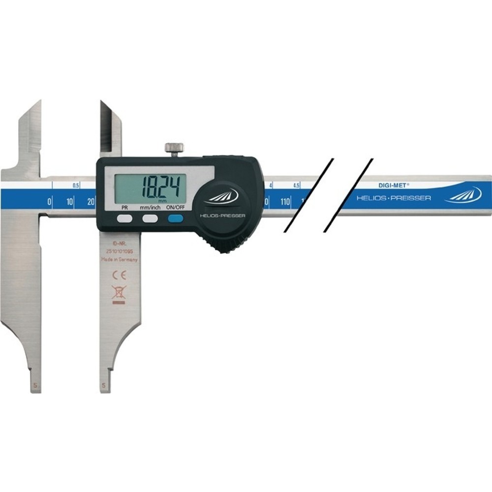 Produktabbildung: HELIOS PREISSER Werkstattmessschieber DIN 862 DIGI MET®, digital, 300 mm, mit Messerspitzen