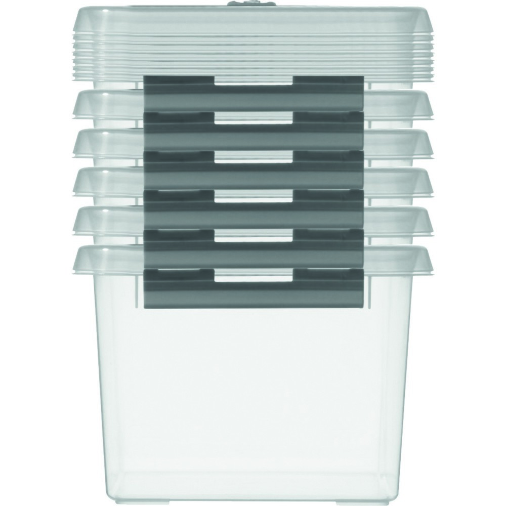 Produktabbildung Nr. 2: helit Aufbewahrungsbox "the q-line", mit Deckel u. Tragegriff, 6 Liter, transparent