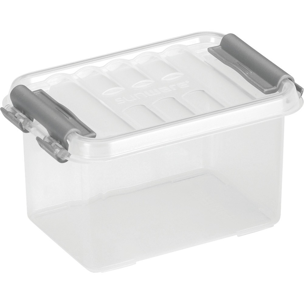 Produktabbildung Nr. 1: helit Aufbewahrungsbox "the q-line", mit Deckel, 0,4 Liter, transparent