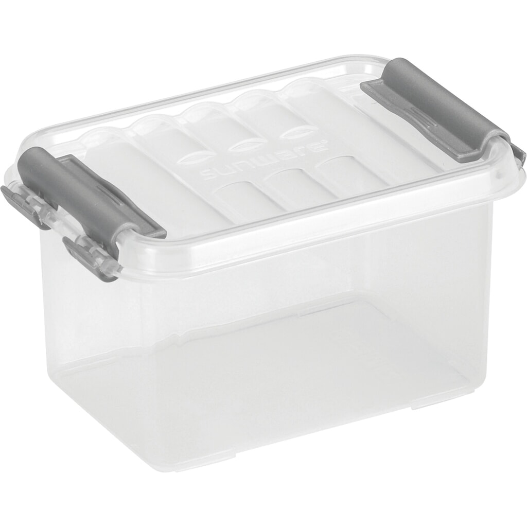 Produktabbildung: helit Aufbewahrungsbox "the q-line", mit Deckel, 0,4 Liter, transparent