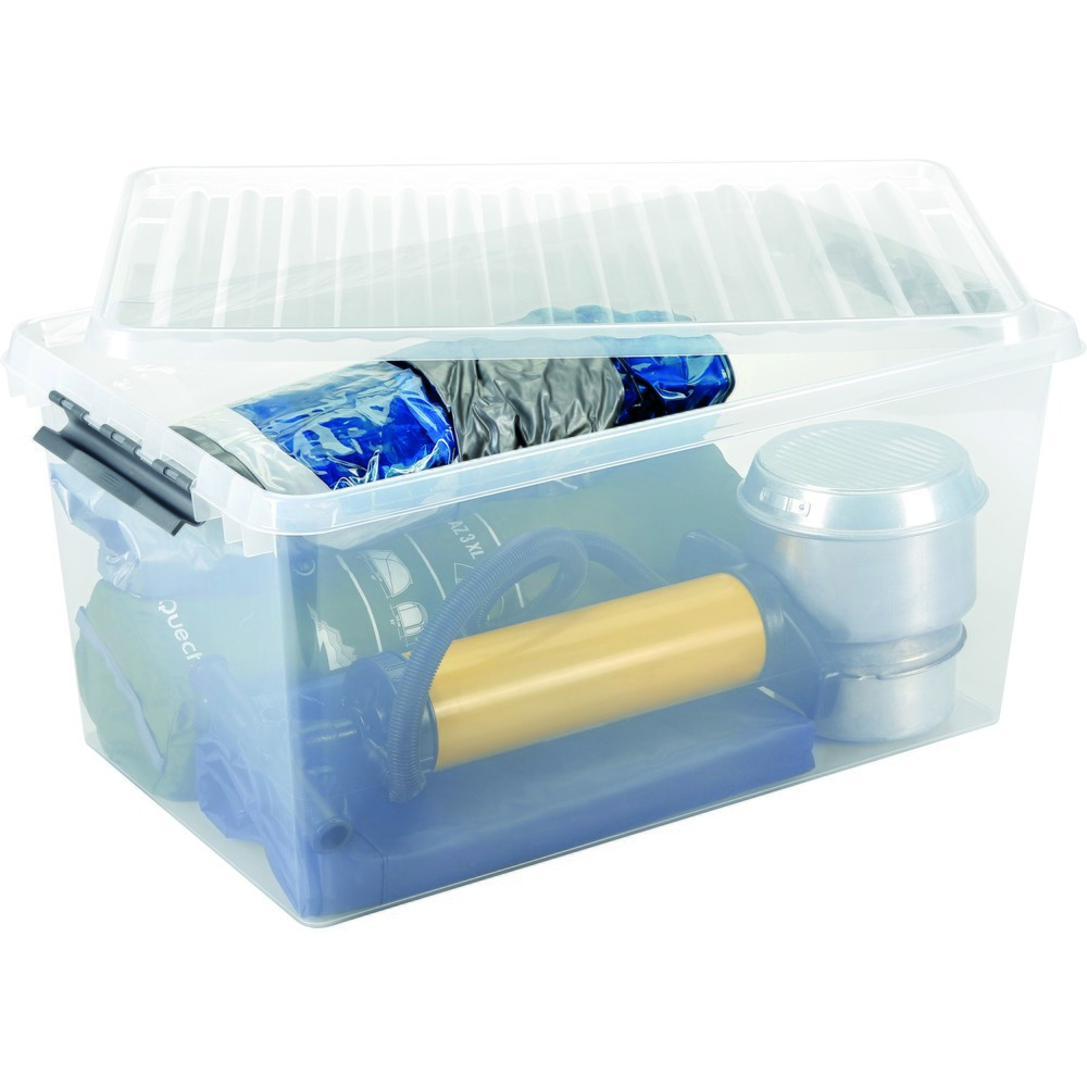 Produktabbildung Nr. 2: helit Aufbewahrungsbox "the q-line", mit Deckel, 120 Liter, transparent