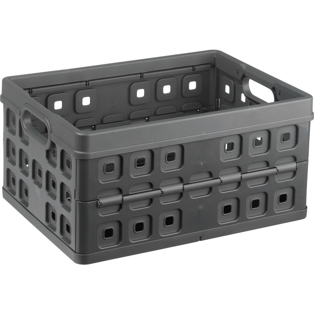Produktabbildung: helit Klappbox "the flap line", TK 30 kg, 32 Liter, anthrazit