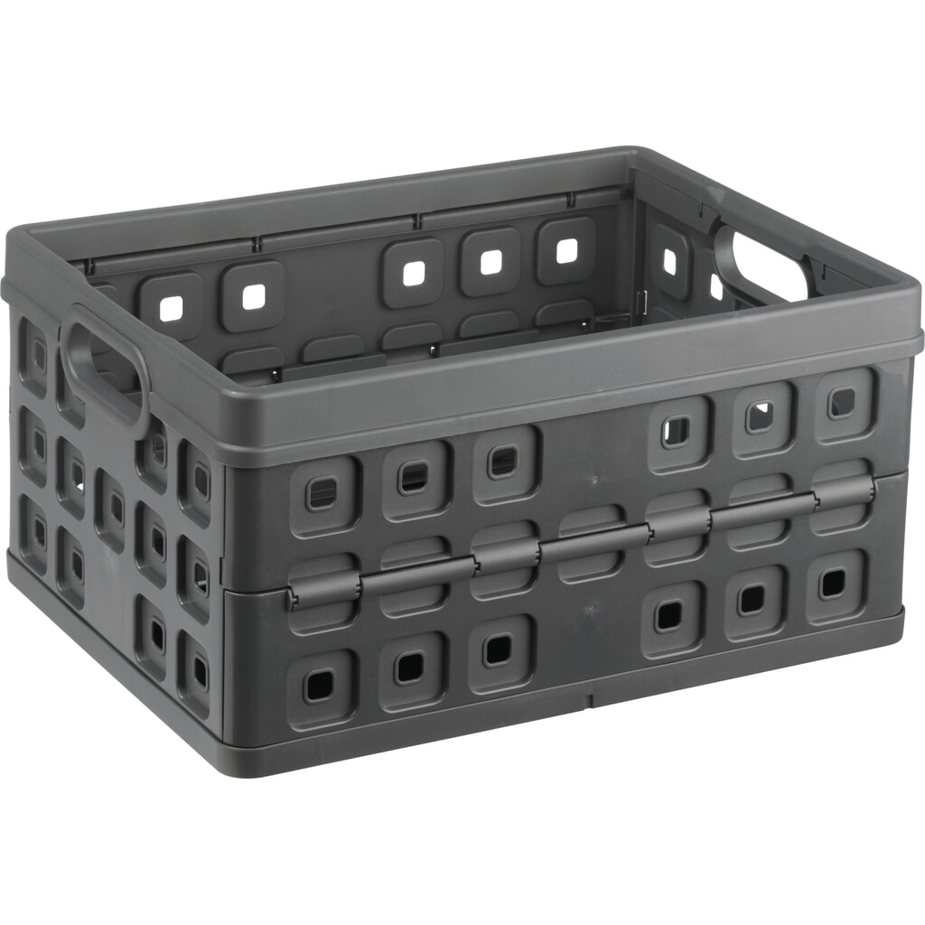 helit Klappbox "the flap line", TK 30 kg, 32 Liter, anthrazit Produktabbildung: helit Klappbox "the flap line", TK 30 kg, 32 Liter, anthrazit