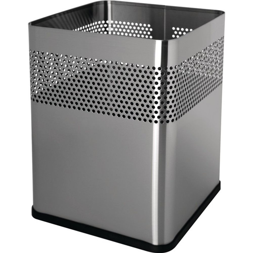 Produktabbildung: helit Papierkorb, Edelstahl, 18 l H325xB240xT240 mm quadratisch, silber