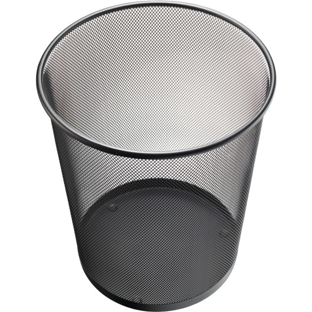 Produktabbildung: helit Papierkorb, Stahl, 15 l H280xØ267 mm mit Lochdekor, schwarz