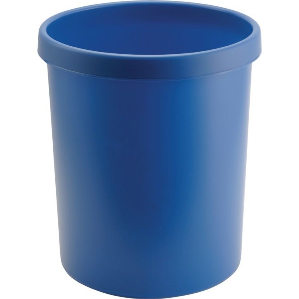 Produktabbildung: helit Papierkorb, Kunststoff, 30 l H405xØ350 mm mit Griffrand, blau