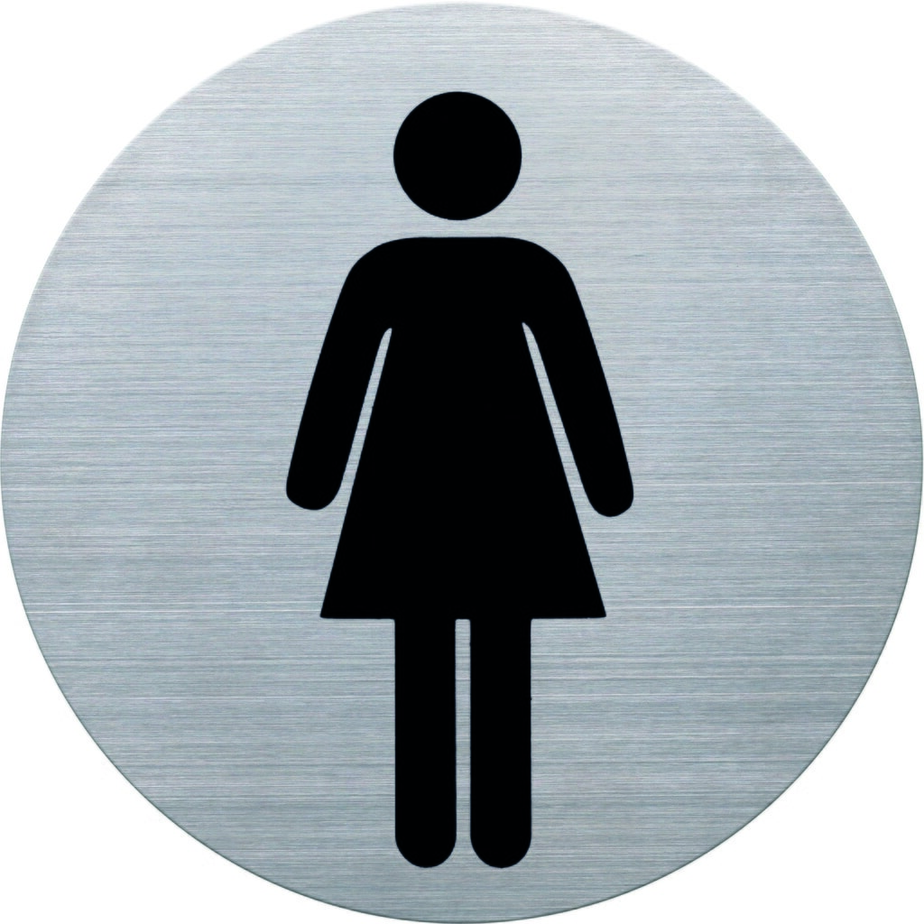 Produktabbildung: helit Piktogramm Türschild WC Damen "the badge" Edelstahl