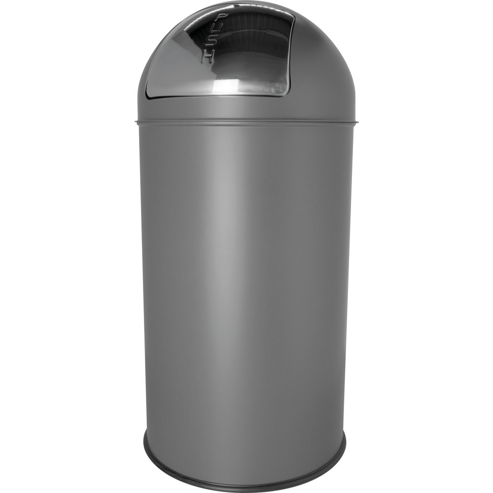 Produktabbildung Nr. 1: helit Push-Abfallbehälter "the dome", 50 Liter, mittelgrau