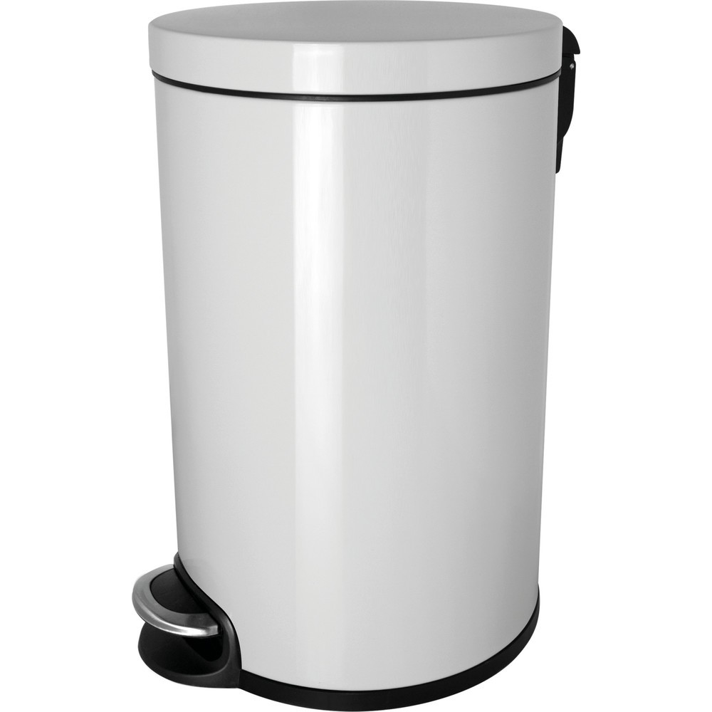 Produktabbildung Nr. 1: helit Tret-Abfallbehälter "the silent“, 20 Liter, weiß