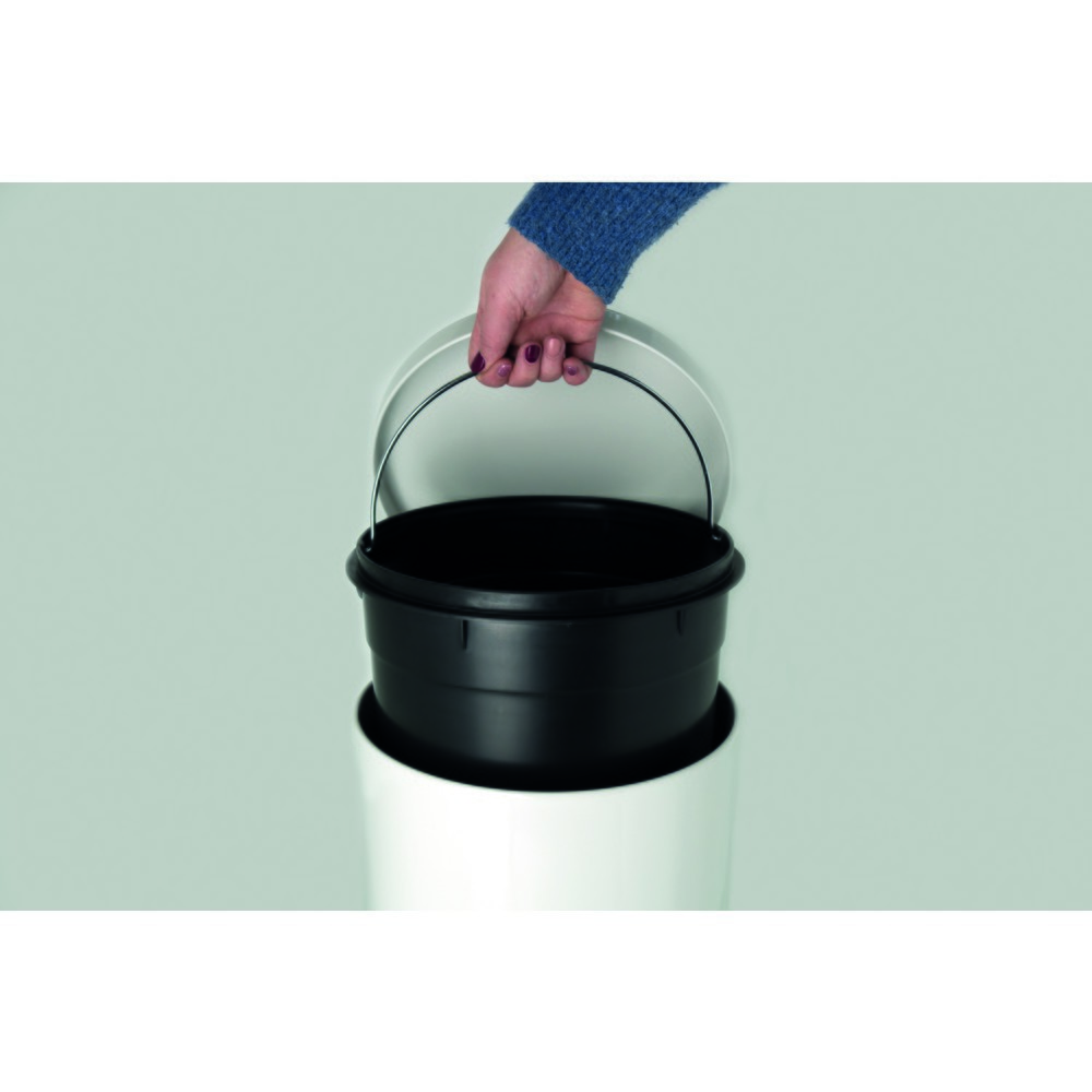 Produktabbildung Nr. 3: helit Tret-Abfallbehälter "the silent“, 5 Liter, weiß