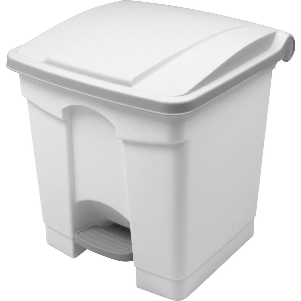 Produktabbildung: helit Tret-Abfallbehälter " the step“, 30 Liter, weiß