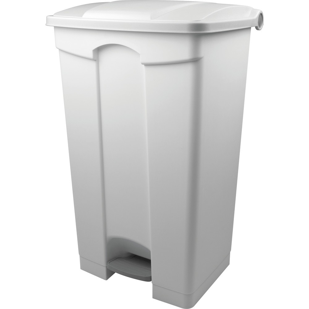 Produktabbildung Nr. 1: helit Tret-Abfallbehälter "the step“, 90 Liter, weiß