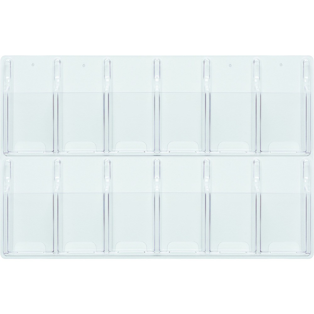 Produktabbildung: helit Wanddisplay "the clearly" 12 x 1/3 DIN A4 hoch - glasklar