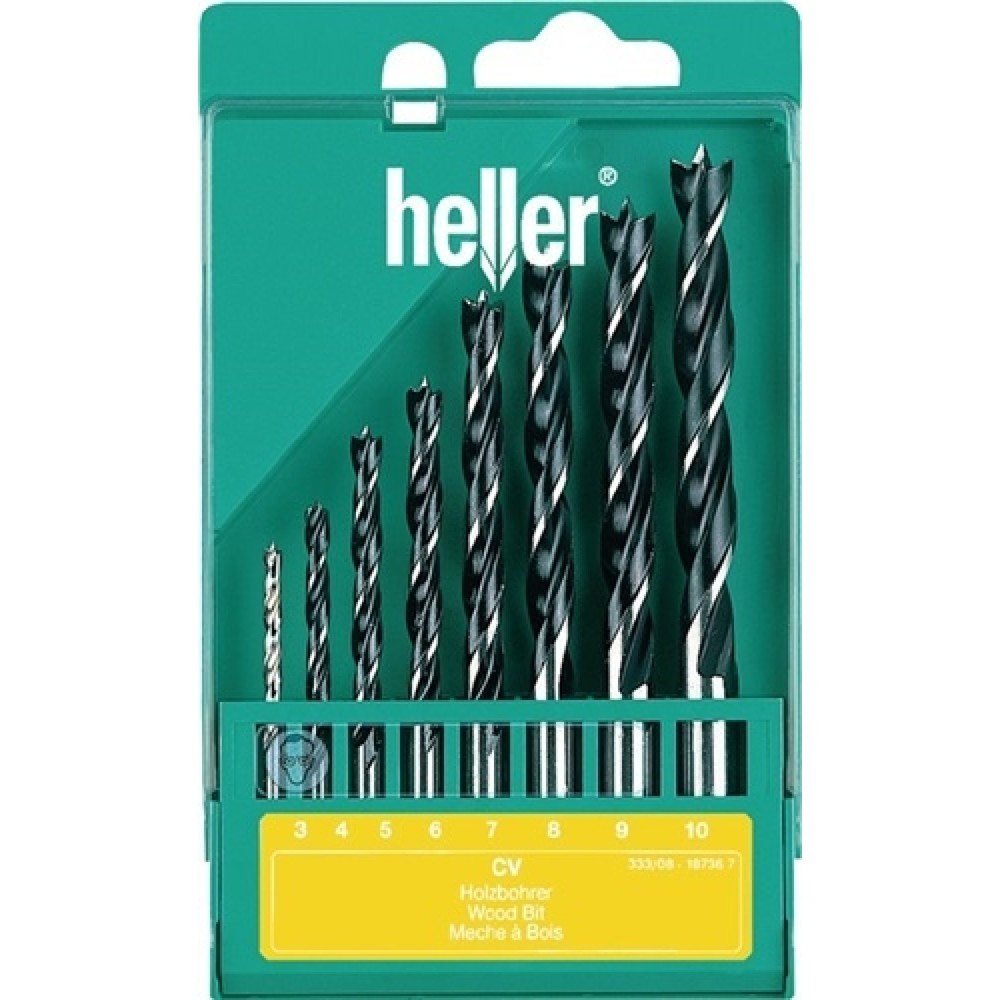 HELLER CV Holzspiralbohrersatz, CV-Stahl
