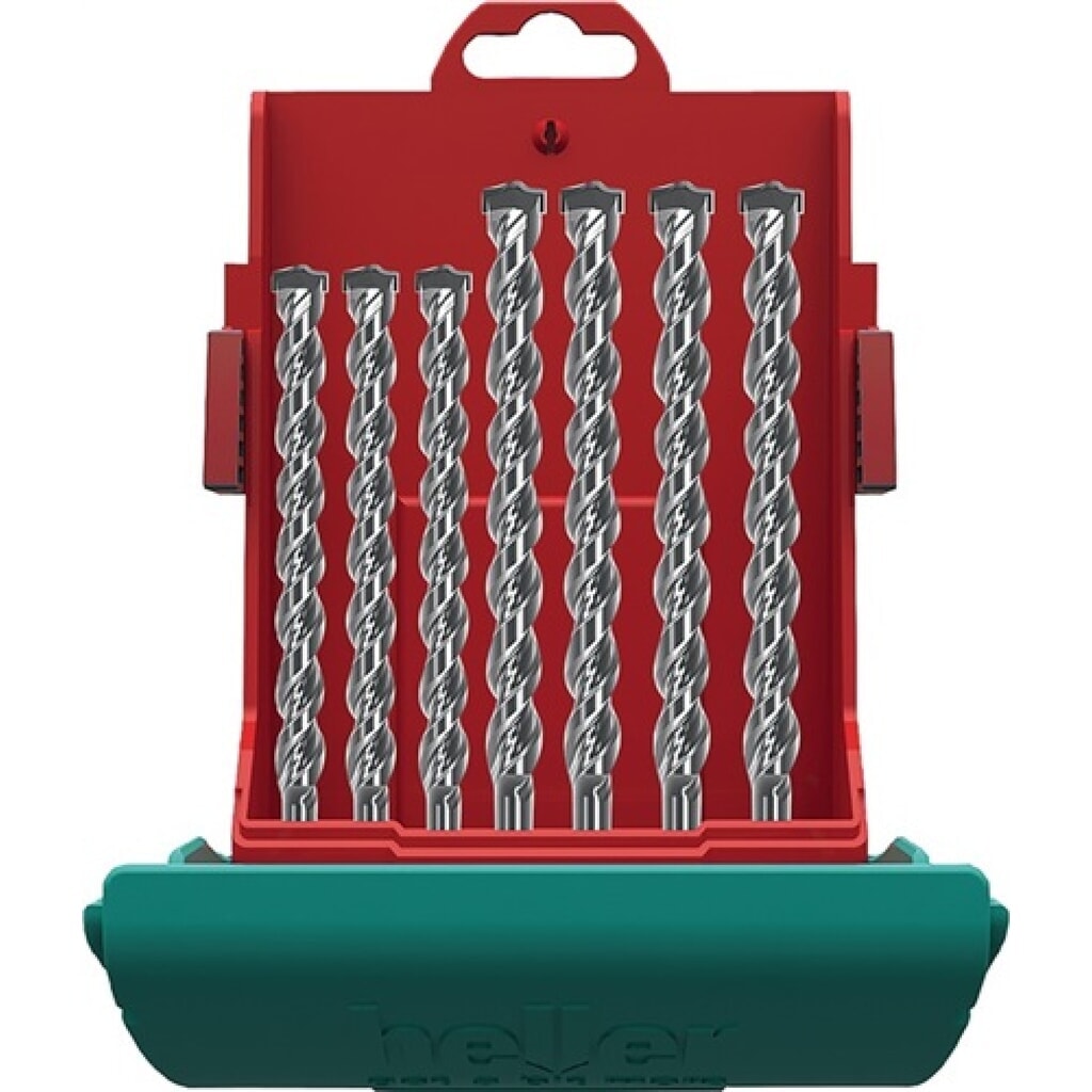 Hammerbohrersatz MAXXBOX Bionic Pro SDS-plus 7-tlg.SDS-plus Ku.-Box HELLER Produktabbildung: Hammerbohrersatz MAXXBOX Bionic Pro SDS-plus 7-tlg.SDS-plus Ku.-Box HELLER