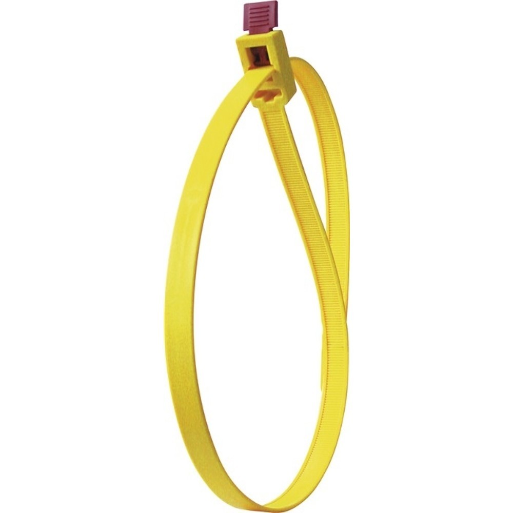 Produktabbildung: HELLERMANNTYTON Kabelbinder SpeedyTie L.750mm B.12mm PA gelb 5St./Btl