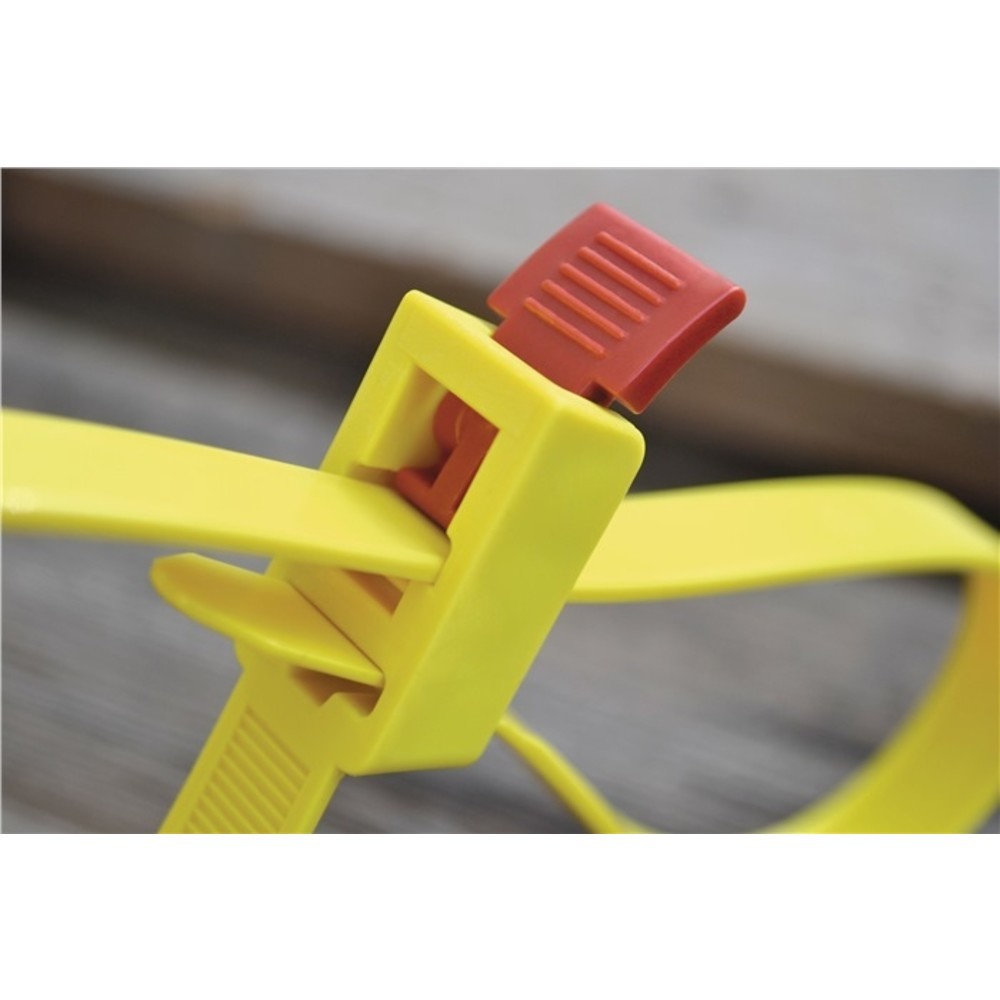 Produktabbildung Nr. 2: HELLERMANNTYTON Kabelbinder SpeedyTie L.750mm B.12mm PA gelb 5St./Btl