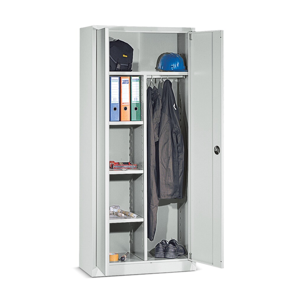 HEMMDAL Akten-/Kleiderschrank, 5 OH, HxBxT 1.800 x 800 x 380 mm, lichtgrau Produktabbildung: HEMMDAL Akten-/Kleiderschrank, 5 OH, HxBxT 1.800 x 800 x 380 mm, lichtgrau