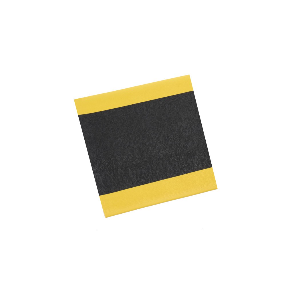 Produktabbildung: HEMMDAL Anti-Ermüdungsmatte ErgoSoft Classic, texturiert, 1-lagig, BxL 600 x 600 mm, schwarz/gelb