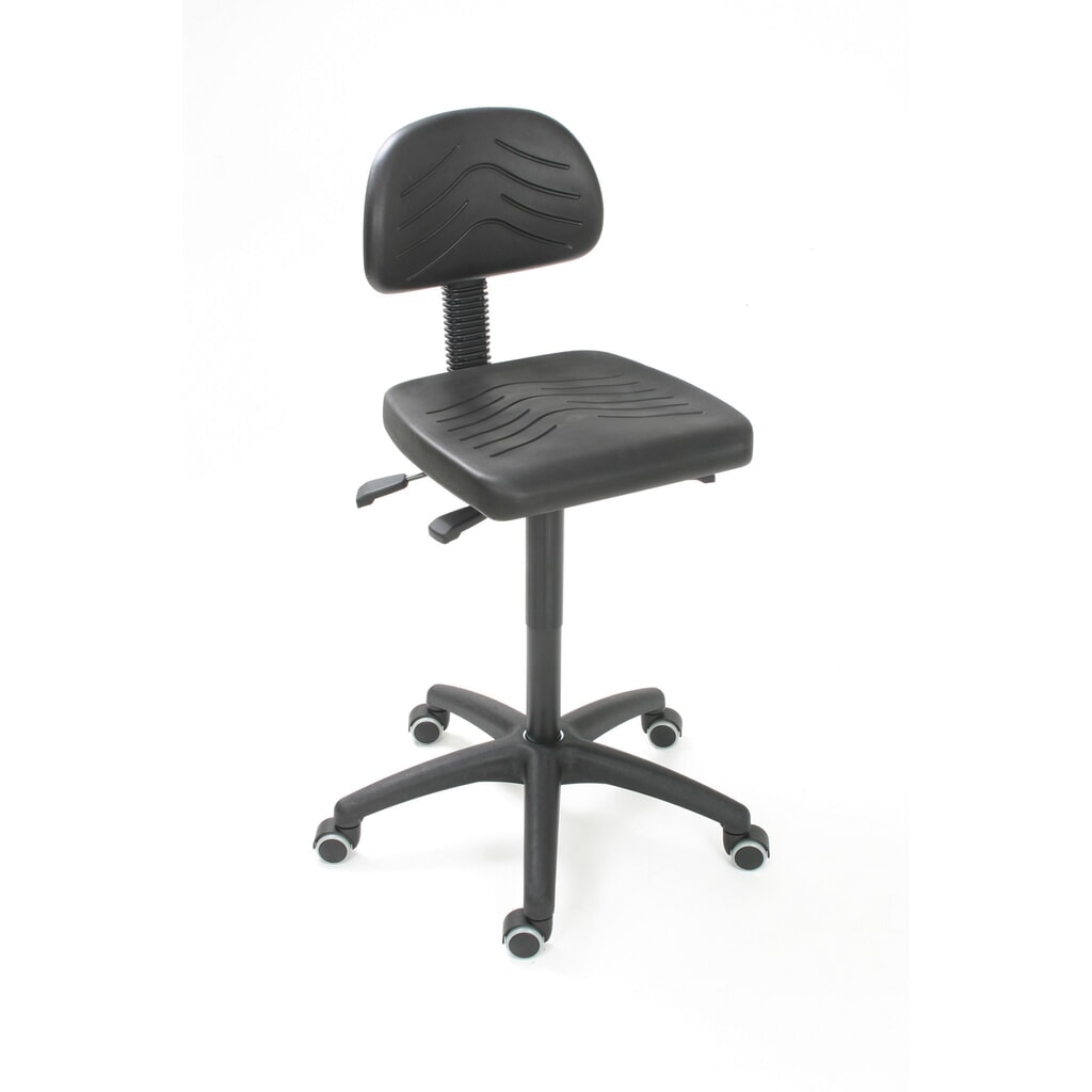 Produktabbildung: HEMMDAL Arbeitsdrehstuhl Easy Polyurethan, Sitzhöhe 450-650 mm, Kunststoffbasis, Rollen
