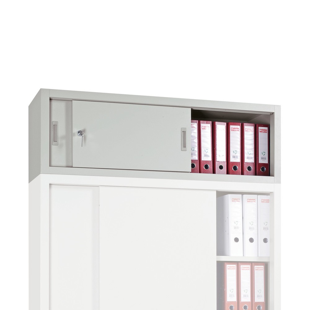 Produktabbildung: HEMMDAL Aufsatz-Schiebetürenschrank, 1 OH, lichtgrau