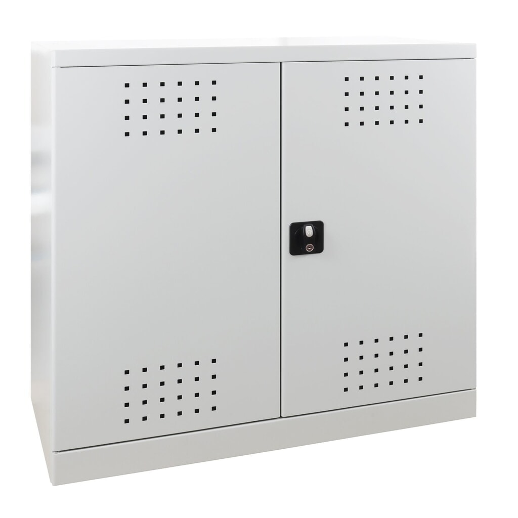 Produktabbildung: HEMMDAL Pflanzenschutzmittel- und Chemikalienschrank mit 2 Auffangwannen, HxBxT 1.000 x 1.000 x 500 mm