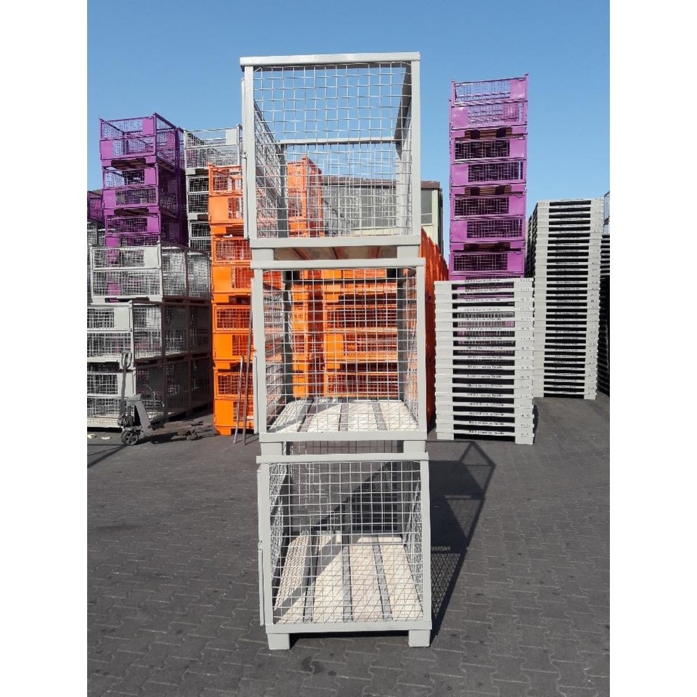 Produktabbildung Nr. 6: HEMMDAL Euro-Gitterbox mit Doppelvorderwandklappe, HxBxT 970 x 1.240 x 835 mm, steingrau