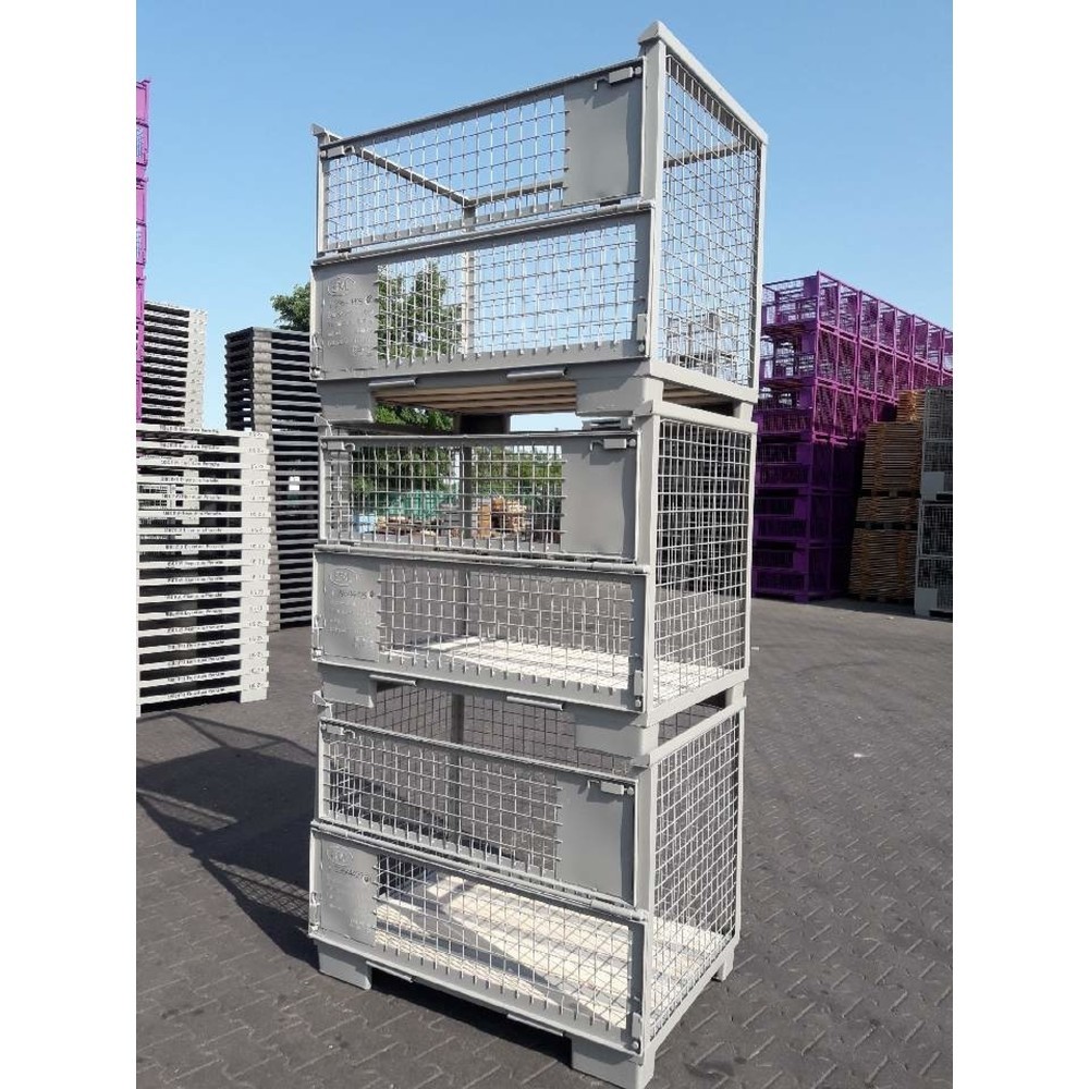 Produktabbildung Nr. 7: HEMMDAL Euro-Gitterbox mit Doppelvorderwandklappe, HxBxT 970 x 1.240 x 835 mm, steingrau