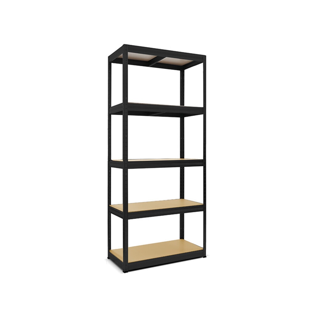 HEMMDAL Fachbodenregal Typ S schwarz, Fachlast 150 kg, HxBxT 1.800 x 900 x 450 mm Produktabbildung: HEMMDAL Fachbodenregal Typ S schwarz, Fachlast 150 kg, HxBxT 1.800 x 900 x 450 mm