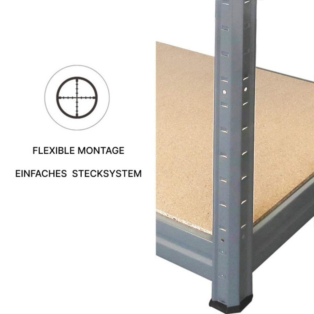 Produktabbildung Nr. 4: HEMMDAL Fachbodenregal Typ M graphitgrau, Fachlast 200 kg, HxBxT 1.800 x 1.200 x 450 mm