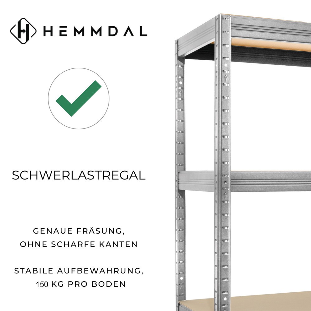 Produktabbildung Nr. 5: HEMMDAL Fachbodenregal Typ M graphitgrau, Fachlast 200 kg, HxBxT 1.800 x 1.200 x 450 mm
