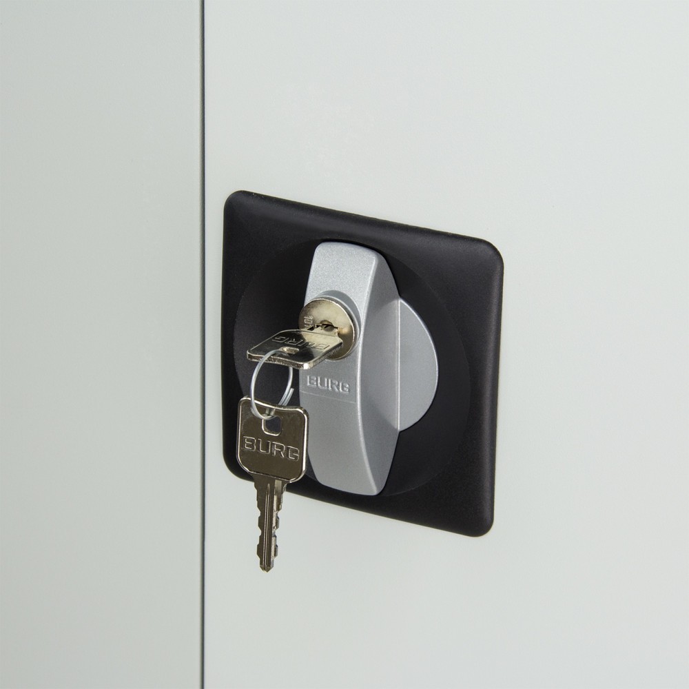 Produktabbildung Nr. 2: HEMMDAL Flügeltürschrank – 195 x 92 x 42 cm - Metallschrank in lichtgrau - 4 Fachböden höhenverstellbar