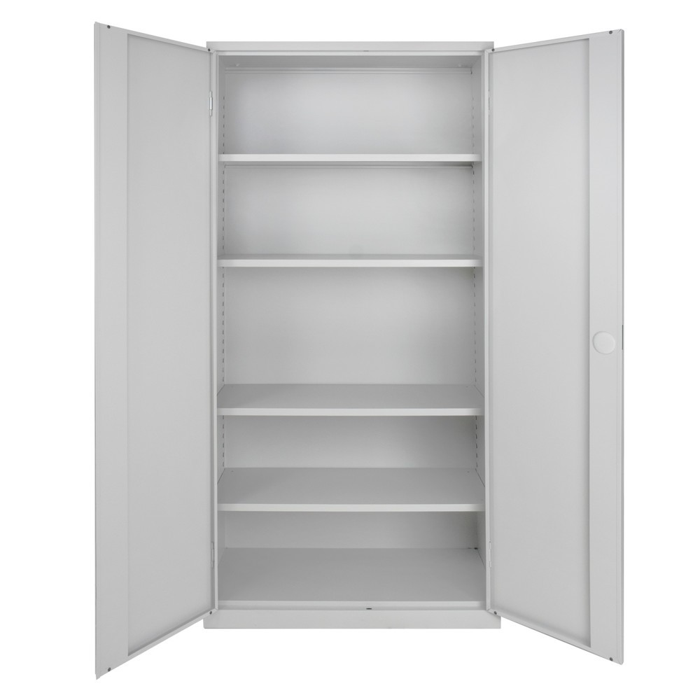 Produktabbildung Nr. 4: HEMMDAL Flügeltürschrank – 195 x 92 x 42 cm - Metallschrank in lichtgrau - 4 Fachböden höhenverstellbar