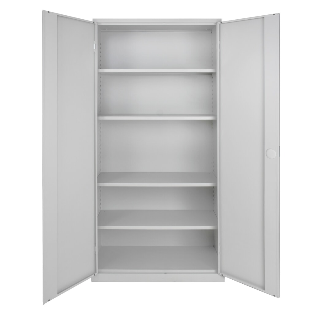 HEMMDAL Flügeltürschrank – 195 x 92 x 42 cm - Metallschrank in lichtgrau - 4 Fachböden höhenverstellbar Produktabbildung Nr. 4: HEMMDAL Flügeltürschrank – 195 x 92 x 42 cm - Metallschrank in lichtgrau - 4 Fachböden höhenverstellbar