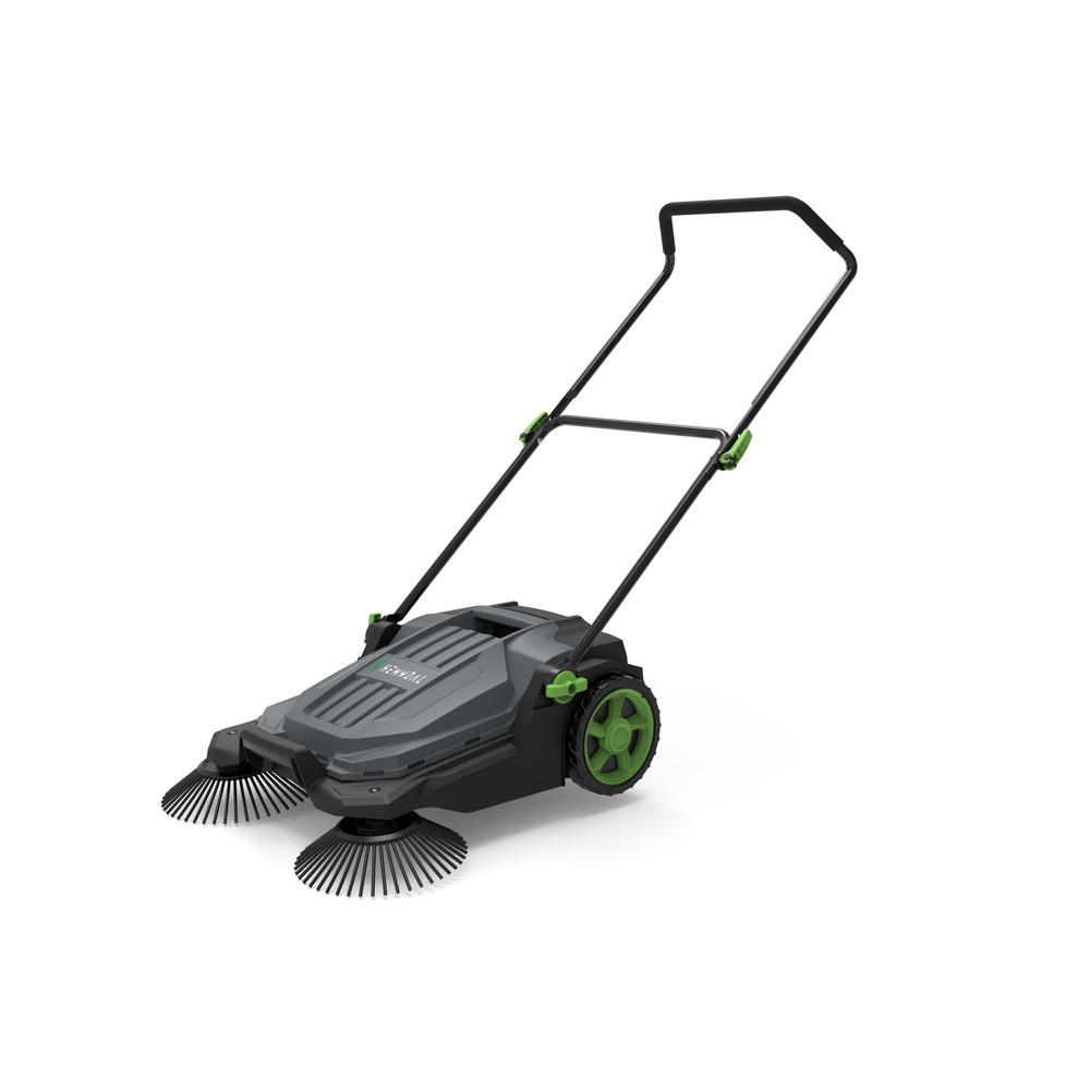 Produktabbildung: HEMMDAL Handkehrmaschine HKM65, manuell, Kehrbreite 650 mm, 2 Seitenbesen, höhenverstellbarer Griff