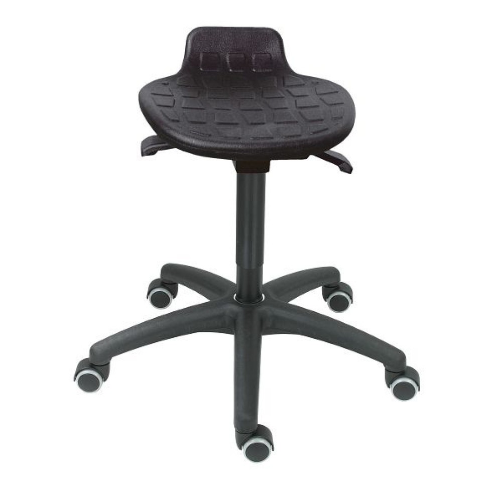 Produktabbildung: HEMMDAL Hocker Komfort, PU-Sitz, Sitzhöhe 430-560 mm, Kunstoffbasis, Rollen