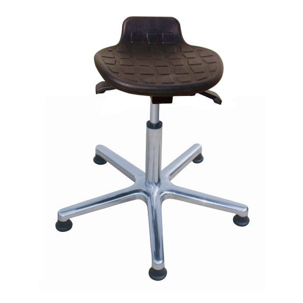 Produktabbildung: HEMMDAL Hocker Komfort, PU-Sitz, Sitzhöhe 410-540 mm, Aluminiumbasis, Bodengleiter