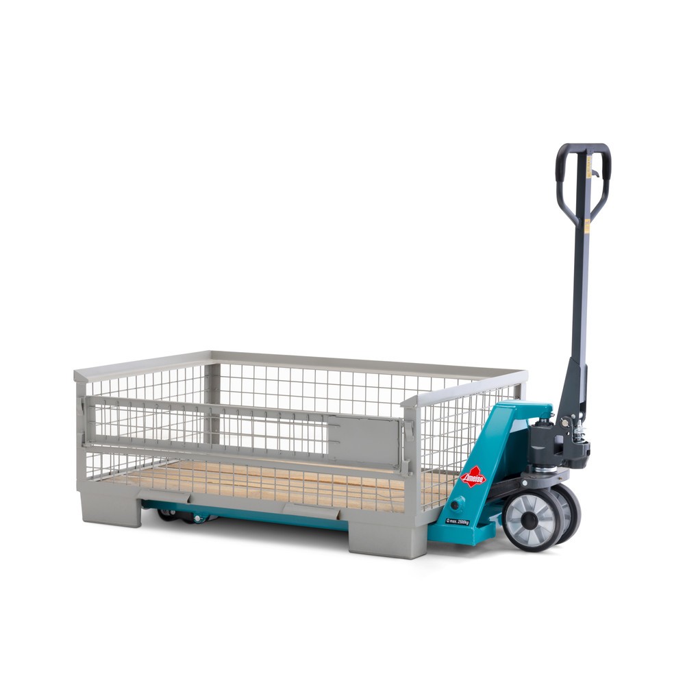 Produktabbildung Nr. 5: HEMMDAL Industrie-Gitterbox mit halb abklappbarer Längswand, HxBxT 500 x 1.240 x 835 mm, steingrau