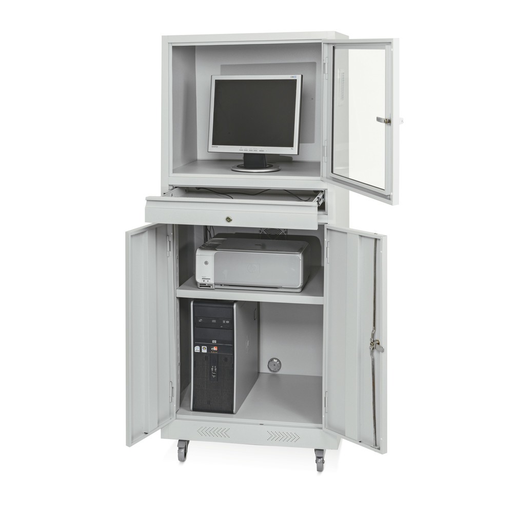 Produktabbildung: HEMMDAL Mobiler Computerschrank, HxBxT 1.700 x 680 x 600 mm