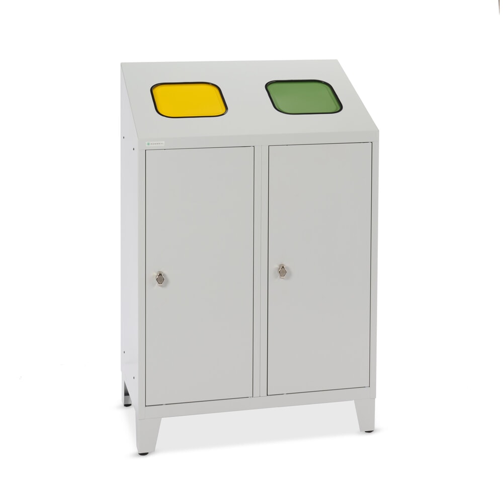 Produktabbildung: HEMMDAL Recycling-Abfallsammler Duo, mit 2 Beutelhalterungen, je 120 Liter