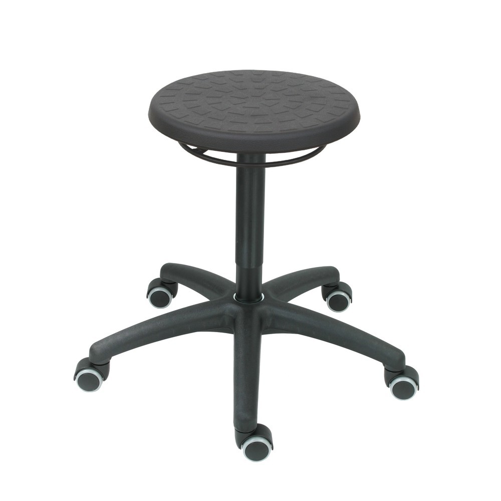 Produktabbildung Nr. 1: HEMMDAL Rundhocker, PU-Sitz, Sitzhöhe 460-650 mm, Rollen