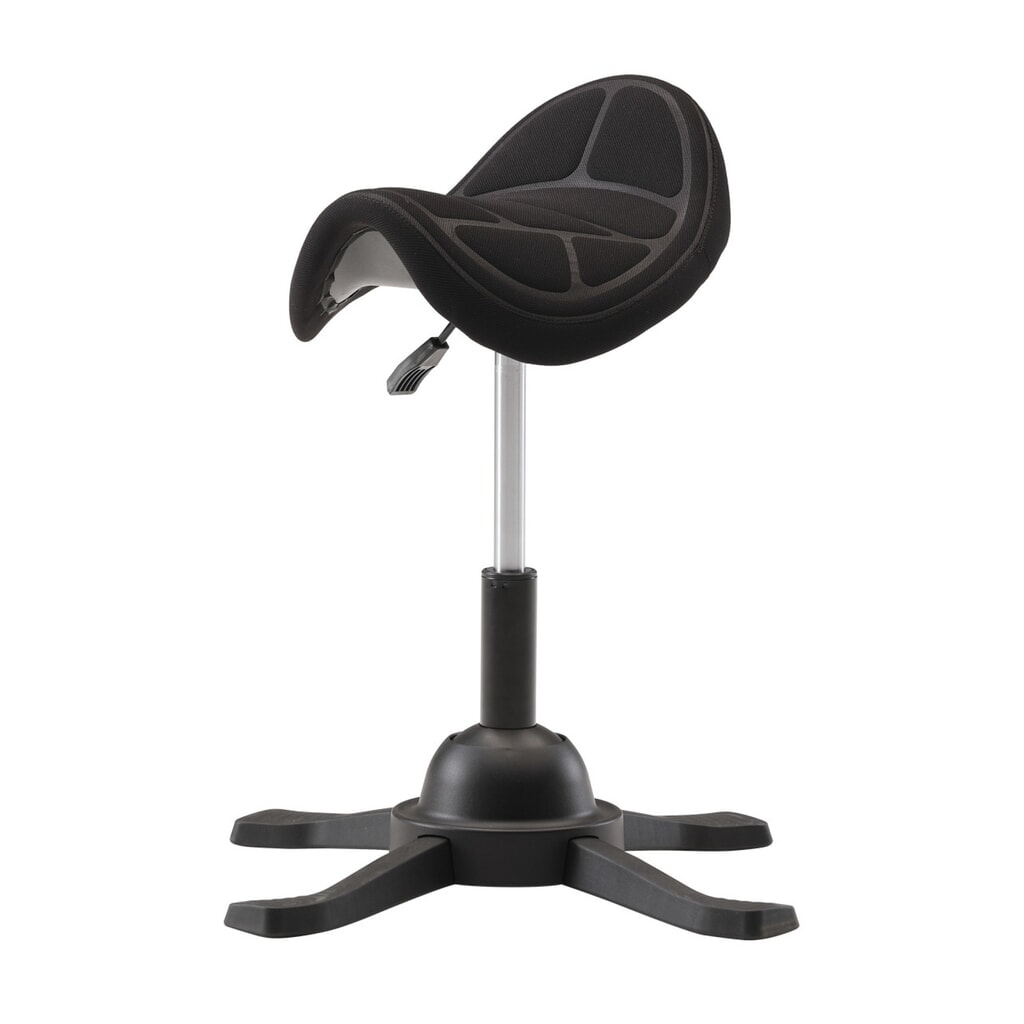 HEMMDAL Satteldrehhocker, Polstersitz, Sitzhöhe 480-660 mm, Bodengleiter Produktabbildung: HEMMDAL Satteldrehhocker, Polstersitz, Sitzhöhe 480-660 mm, Bodengleiter