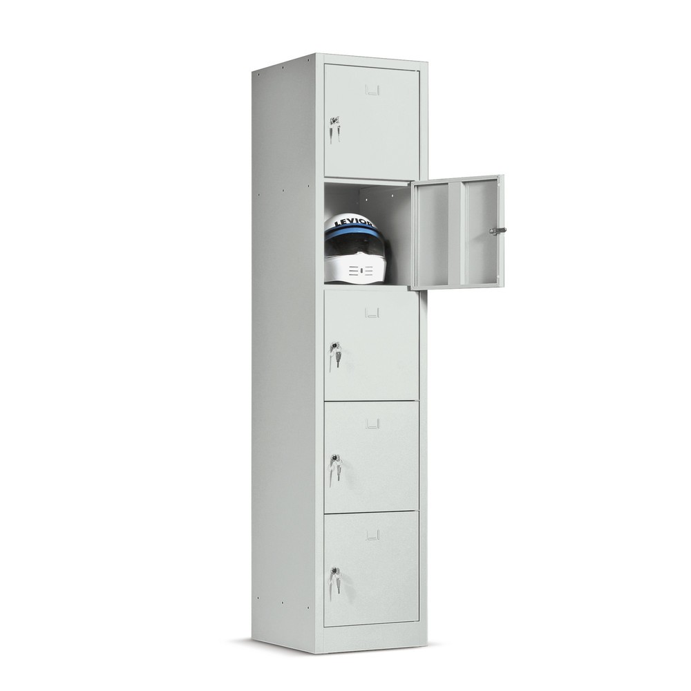 Produktabbildung: HEMMDAL Schließfachschrank, 1 x 5 Fächer, HxBxT 1.900 x 410 x 450 mm