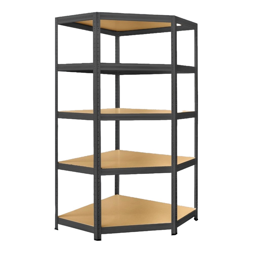 Produktabbildung: Restposten - Zwischenverkauf vorbehalten: HEMMDAL Schwerlast-Eckregal, anthrazit – 180 x 90 x 45 cm – bis 1250 kg