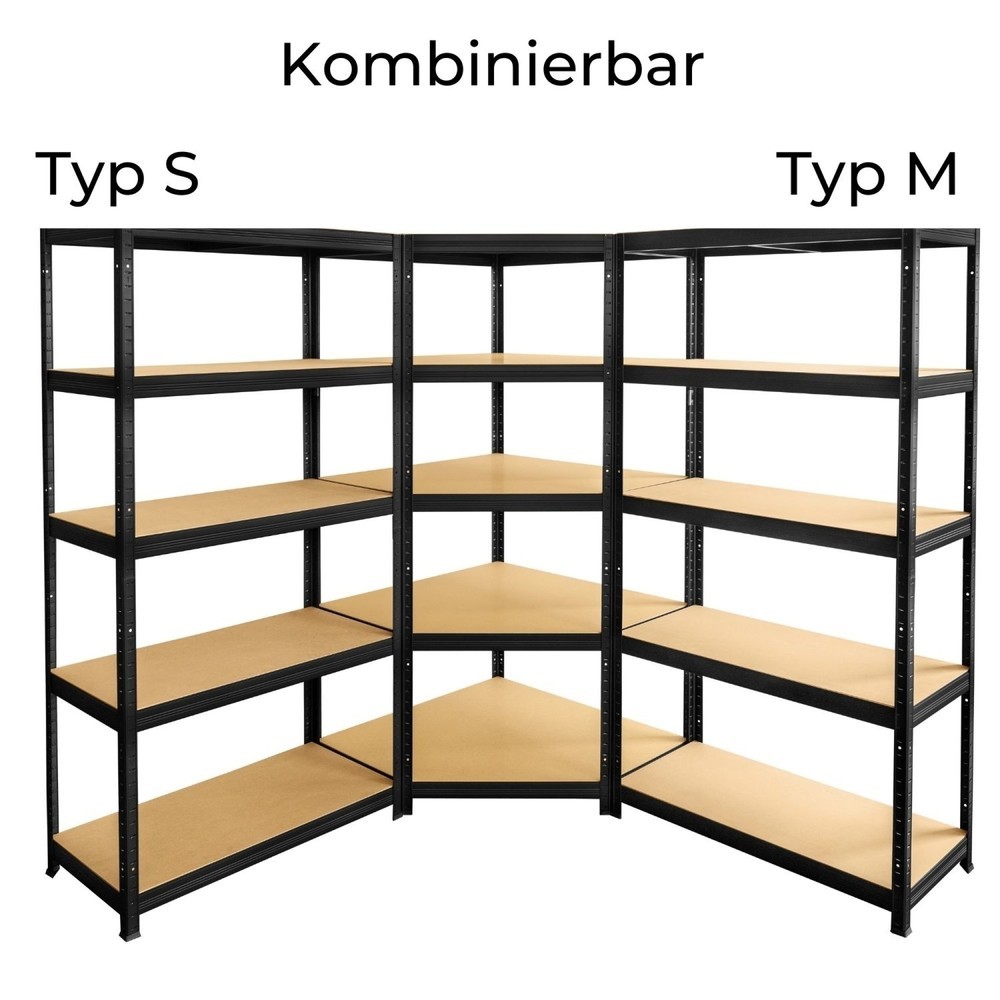 Produktabbildung Nr. 2: Restposten - Zwischenverkauf vorbehalten: HEMMDAL Schwerlast-Eckregal, anthrazit – 180 x 90 x 45 cm – bis 1250 kg