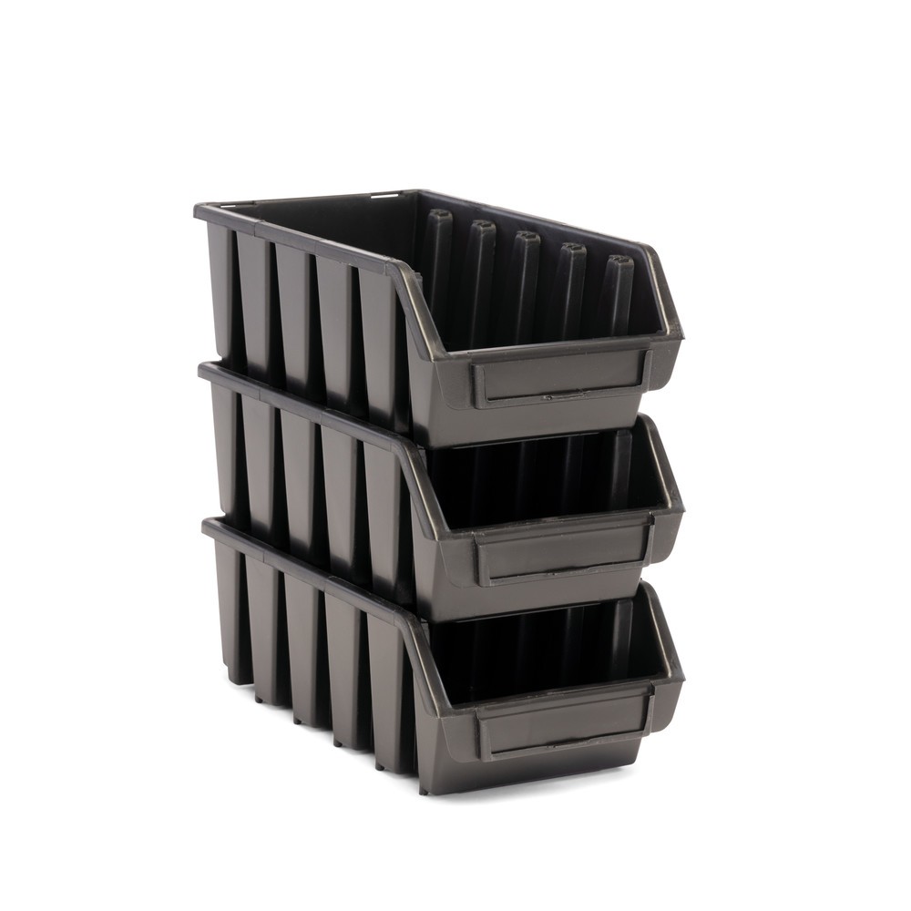 Produktabbildung Nr. 2: HEMMDAL Sichtlagerkasten-Set XL, HxBxT 126 x 170 x 240 mm, schwarz, 10 Stk/VE