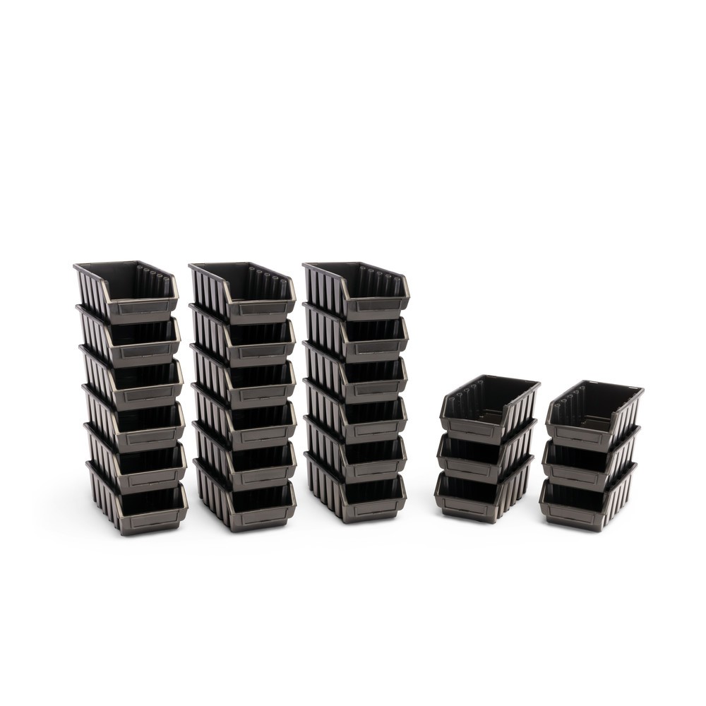 Produktabbildung Nr. 9: HEMMDAL Sichtlagerkasten-Set XL, HxBxT 126 x 170 x 240 mm, schwarz, 10 Stk/VE