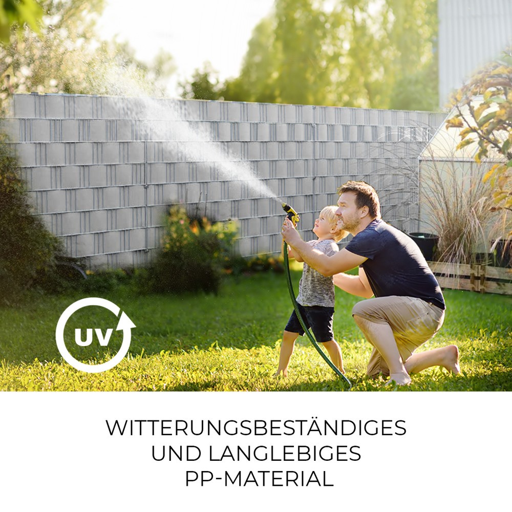 Produktabbildung Nr. 4: HEMMDAL Sichtschutzstreifen, hellgrau – 0,19 x 35 m – Premium / 1,1 mm stark