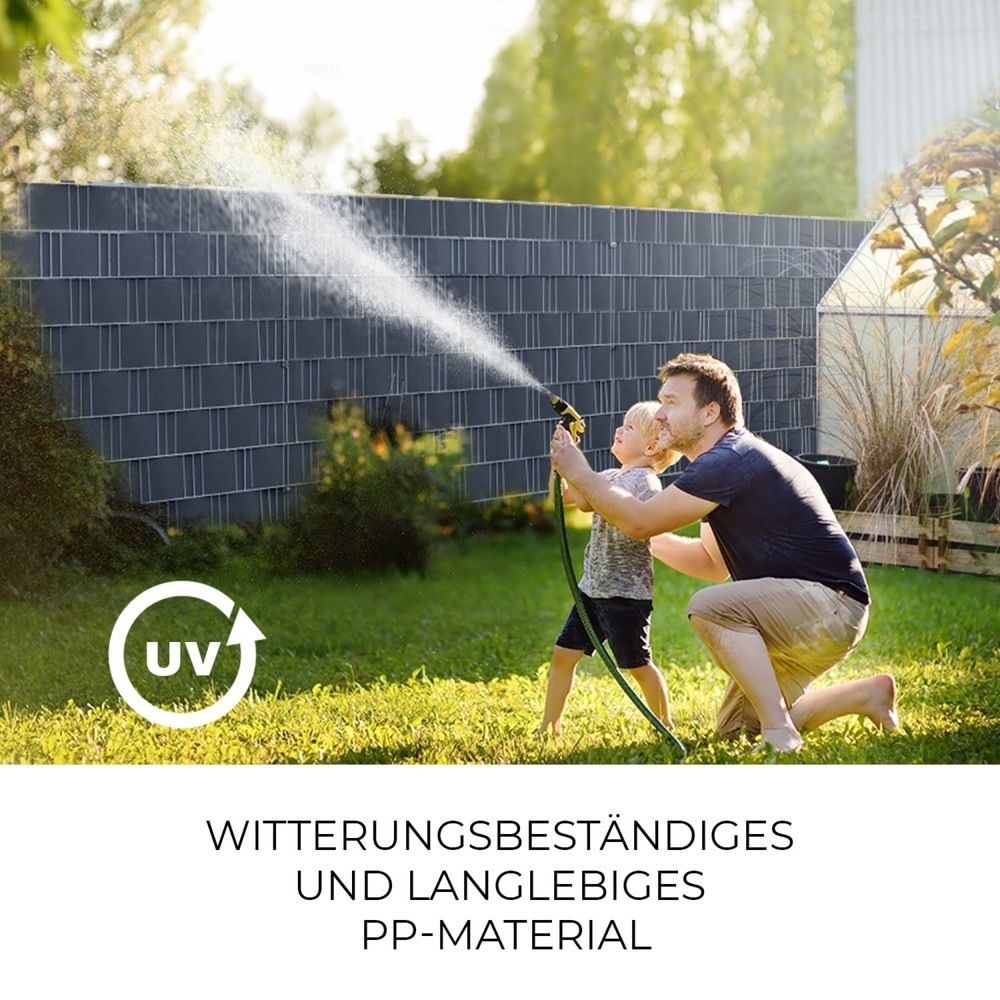 Produktabbildung Nr. 4: HEMMDAL Sichtschutzstreifen, anthrazit – 0,19 x 35 m – Premium / 1,1 mm stark