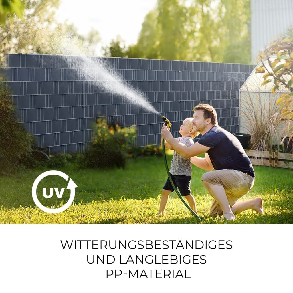 Produktabbildung Nr. 5: HEMMDAL Sichtschutzstreifen, anthrazit – 2,53 m – 10 Stück, Premium Sichtschutz